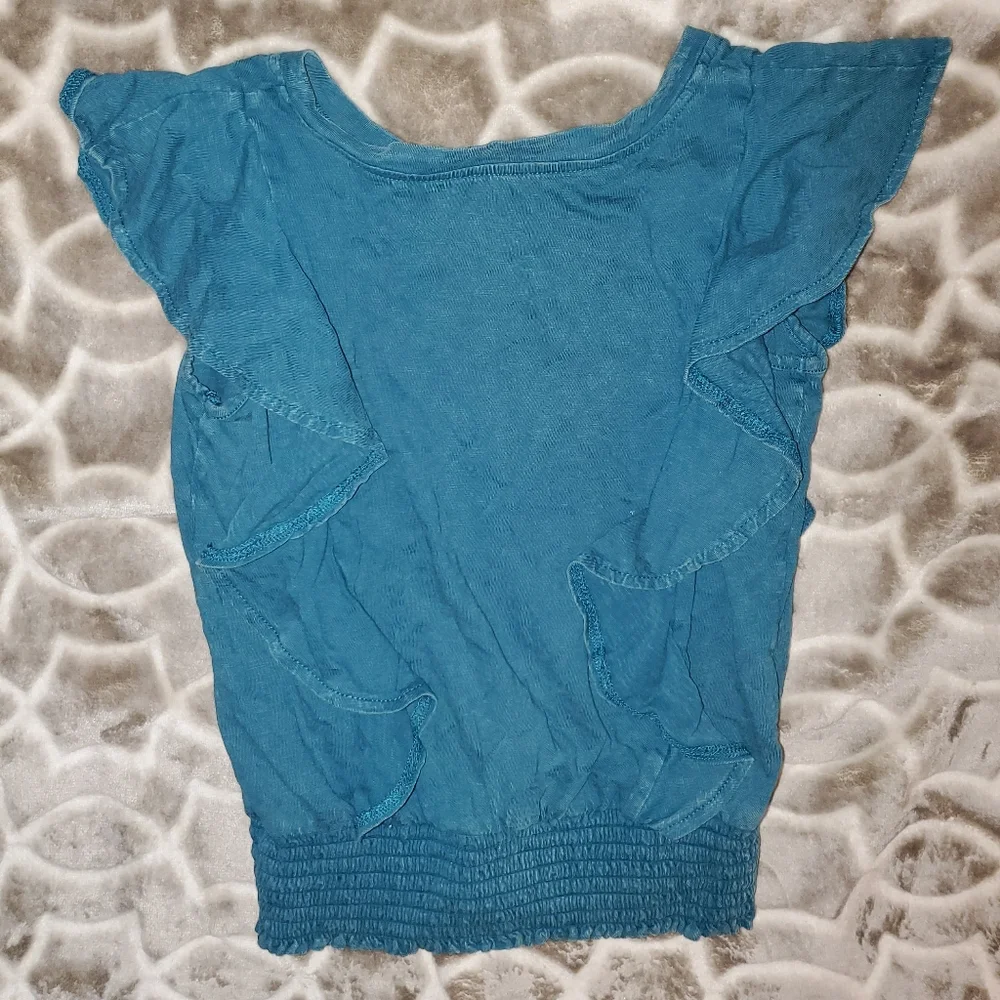 5 for $25 | Justice Ruffle Cap Sleeve Faded Top